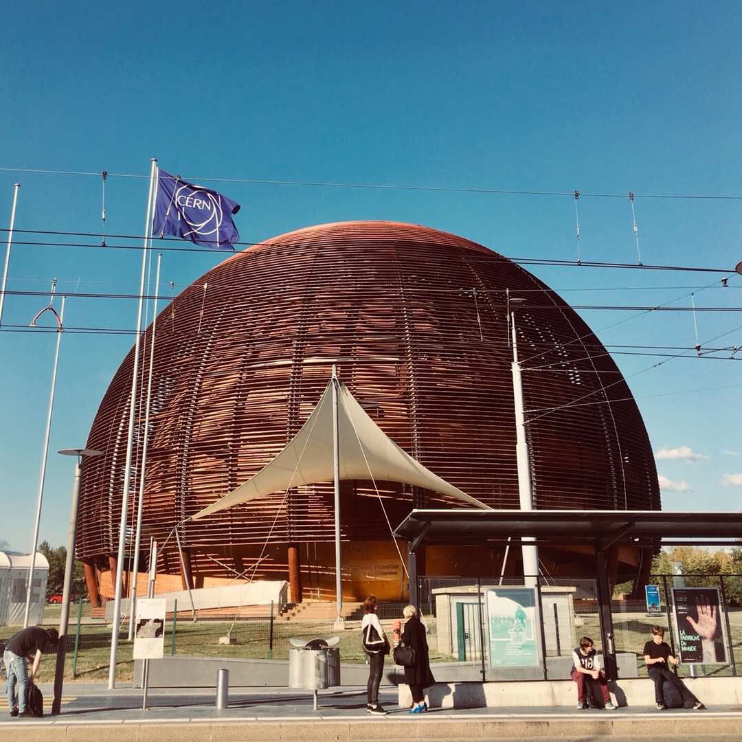 CERN flag and Globe of Science and Innovation